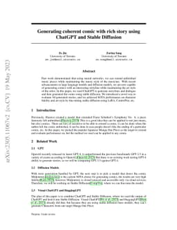 Generating coherent comic with rich story using ChatGPT and Stable
  Diffusion