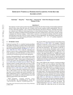 Efficient Vertical Federated Learning with Secure Aggregation