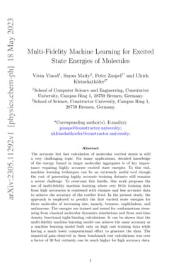 Multi-Fidelity Machine Learning for Excited State Energies of Molecules