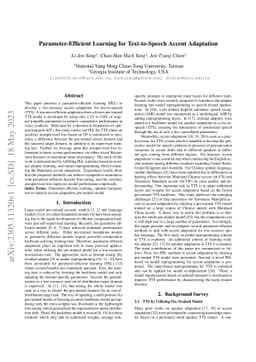 Parameter-Efficient Learning for Text-to-Speech Accent Adaptation