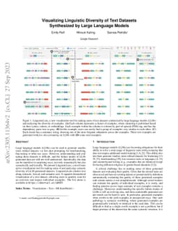 Visualizing Linguistic Diversity of Text Datasets Synthesized by Large
  Language Models