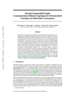 Beyond Exponential Graph: Communication-Efficient Topologies for
  Decentralized Learning via Finite-time Convergence