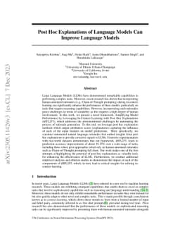 Post Hoc Explanations of Language Models Can Improve Language Models