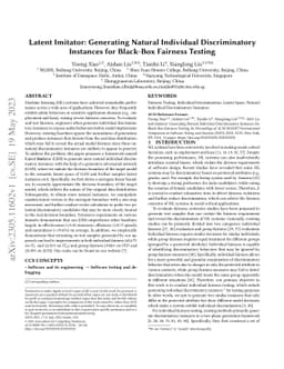 Latent Imitator: Generating Natural Individual Discriminatory Instances
  for Black-Box Fairness Testing