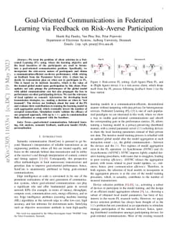 Goal-Oriented Communications in Federated Learning via Feedback on
  Risk-Averse Participation