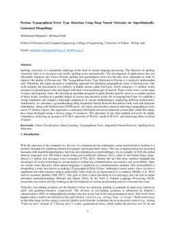 Persian Typographical Error Type Detection Using Deep Neural Networks on
  Algorithmically-Generated Misspellings