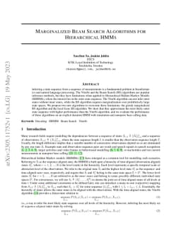 Marginalized Beam Search Algorithms for Hierarchical HMMs