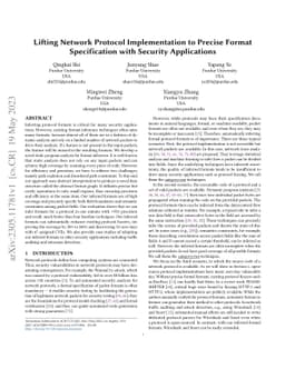 Lifting Network Protocol Implementation to Precise Format Specification
  with Security Applications