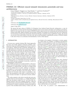 PANNA 2.0: Efficient neural network interatomic potentials and new
  architectures