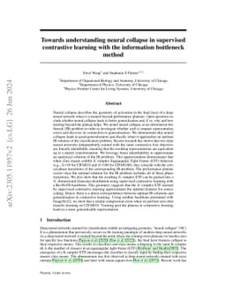 Towards understanding neural collapse in supervised contrastive learning
  with the information bottleneck method