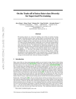 On the Trade-off of Intra-/Inter-class Diversity for Supervised
  Pre-training