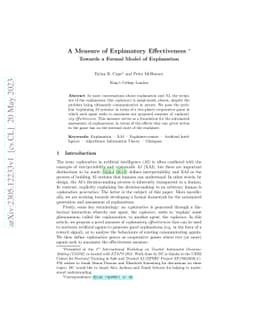 A Measure of Explanatory Effectiveness