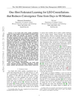 One-Shot Federated Learning for LEO Constellations that Reduces
  Convergence Time from Days to 90 Minutes