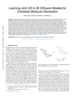 Learning Joint 2D & 3D Diffusion Models for Complete Molecule Generation