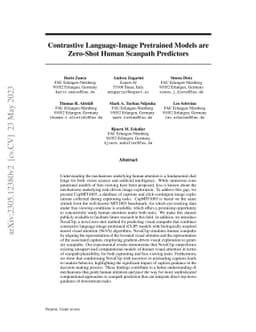 Contrastive Language-Image Pretrained Models are Zero-Shot Human
  Scanpath Predictors