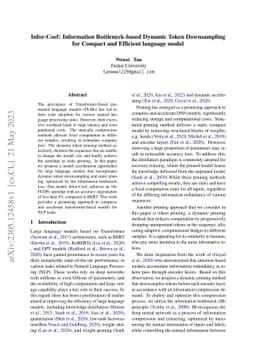 Infor-Coef: Information Bottleneck-based Dynamic Token Downsampling for
  Compact and Efficient language model