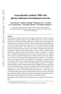 Generalizable synthetic MRI with physics-informed convolutional networks
