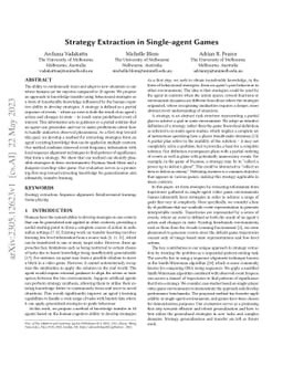 Strategy Extraction in Single-Agent Games