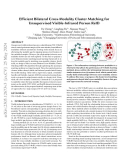 Efficient Bilateral Cross-Modality Cluster Matching for Unsupervised
  Visible-Infrared Person ReID
