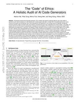 The "code'' of Ethics:A Holistic Audit of AI Code Generators