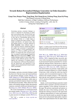 Towards Robust Personalized Dialogue Generation via Order-Insensitive
  Representation Regularization