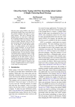 Ultra-Fine Entity Typing with Prior Knowledge about Labels: A Simple
  Clustering Based Strategy