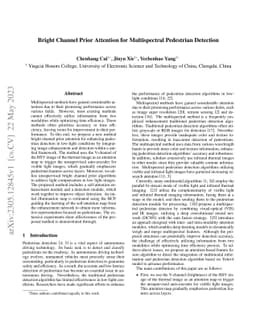 Bright Channel Prior Attention for Multispectral Pedestrian Detection