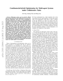 Combinatorial-hybrid Optimization for Multi-agent Systems under
  Collaborative Tasks