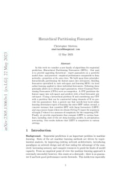 Hierarchical Partitioning Forecaster