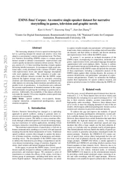 EMNS /Imz/ Corpus: An emotive single-speaker dataset for narrative
  storytelling in games, television and graphic novels