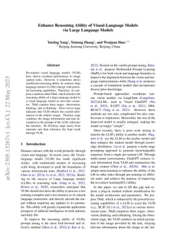 Enhance Reasoning Ability of Visual-Language Models via Large Language
  Models