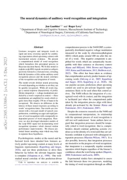 The neural dynamics of auditory word recognition and integration