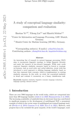 A study of conceptual language similarity: comparison and evaluation