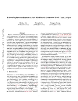 Extracting Protocol Format as State Machine via Controlled Static Loop
  Analysis