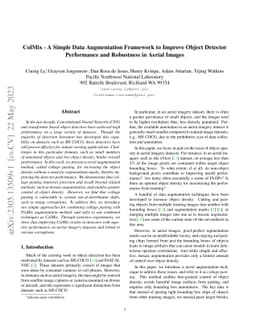 ColMix -- A Simple Data Augmentation Framework to Improve Object
  Detector Performance and Robustness in Aerial Images