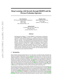 Deep Learning with Kernels through RKHM and the Perron-Frobenius
  Operator