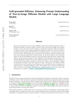 LLM-grounded Diffusion: Enhancing Prompt Understanding of Text-to-Image
  Diffusion Models with Large Language Models