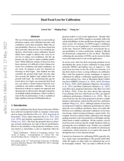 Dual Focal Loss for Calibration