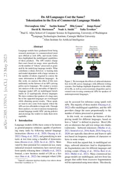Do All Languages Cost the Same? Tokenization in the Era of Commercial
  Language Models