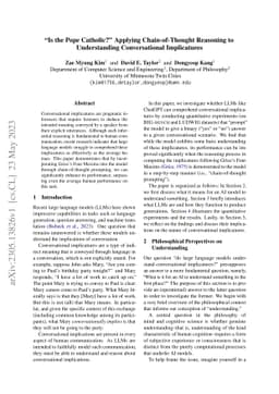 "Is the Pope Catholic?" Applying Chain-of-Thought Reasoning to
  Understanding Conversational Implicatures