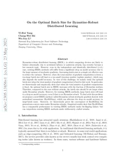 On the Optimal Batch Size for Byzantine-Robust Distributed Learning