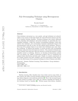 Fair Oversampling Technique using Heterogeneous Clusters