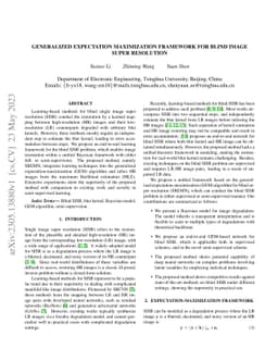 Generalized Expectation Maximization Framework for Blind Image Super
  Resolution