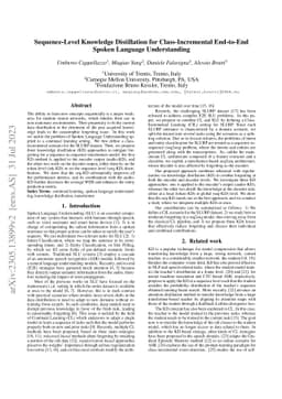 Sequence-Level Knowledge Distillation for Class-Incremental End-to-End
  Spoken Language Understanding