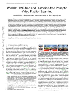 WinDB: HMD-free and Distortion-free Panoptic Video Fixation Learning