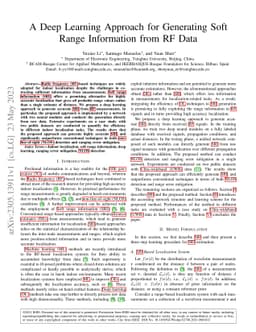 A Deep Learning Approach for Generating Soft Range Information from RF
  Data