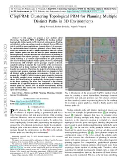 CTopPRM: Clustering Topological PRM for Planning Multiple Distinct Paths
  in 3D Environments