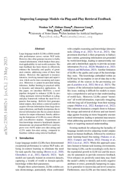 Improving Language Models via Plug-and-Play Retrieval Feedback