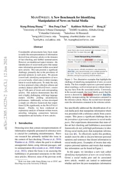 ManiTweet: A New Benchmark for Identifying Manipulation of News on
  Social Media
