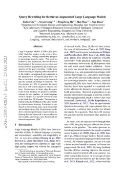 Query Rewriting for Retrieval-Augmented Large Language Models
